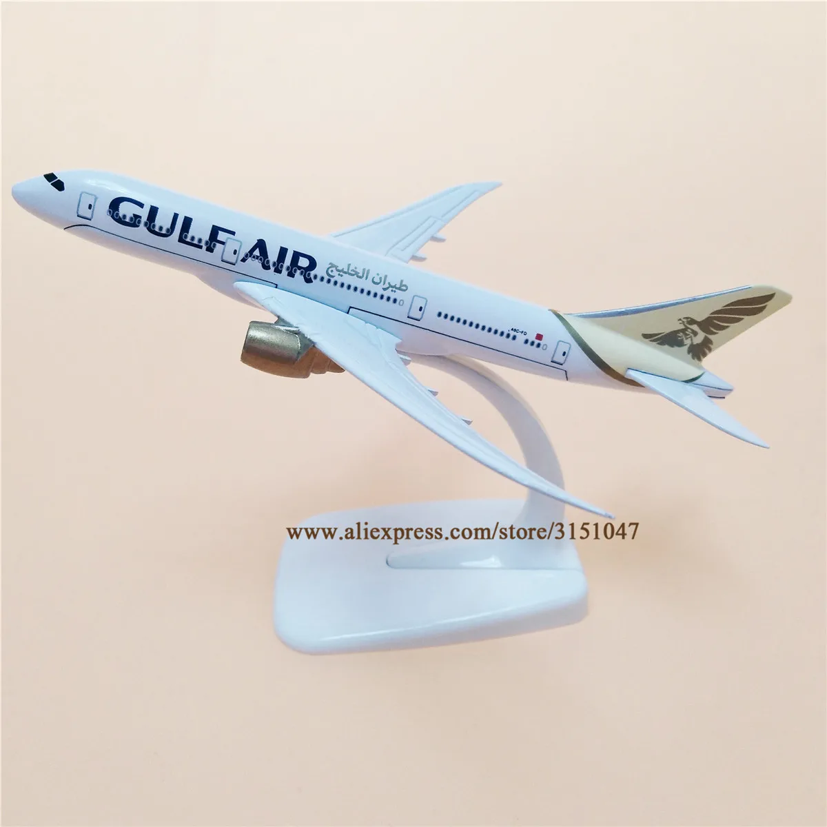 Alloy Metal GULF Air B787 Airlines Airplane Model GULF Boeing 787 Airways Plane Model Stand Aircraft Kids Gifts 16cm