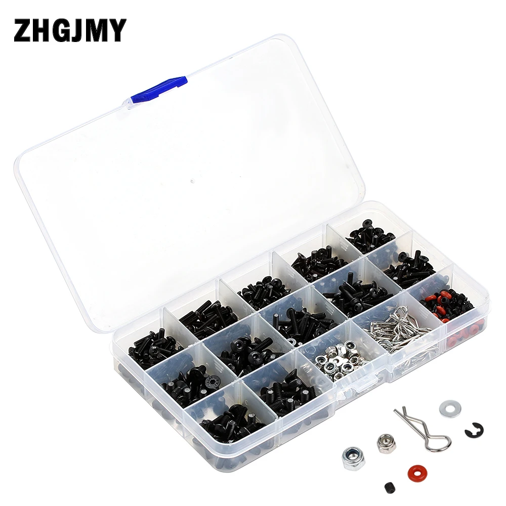 

RC Car M3 M4 Metal Screws Nuts Box for 1/10 RC Crawler Car Axial SCX10 90046 Redcat Mst RC Car Model