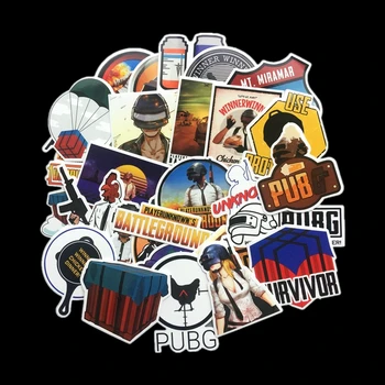 

29Pcs/lot Playerunknows PUBG Game Stickers For Car Laptop Luggage Computer Bicycle Phone case Skateboard Pad Decal Sticker