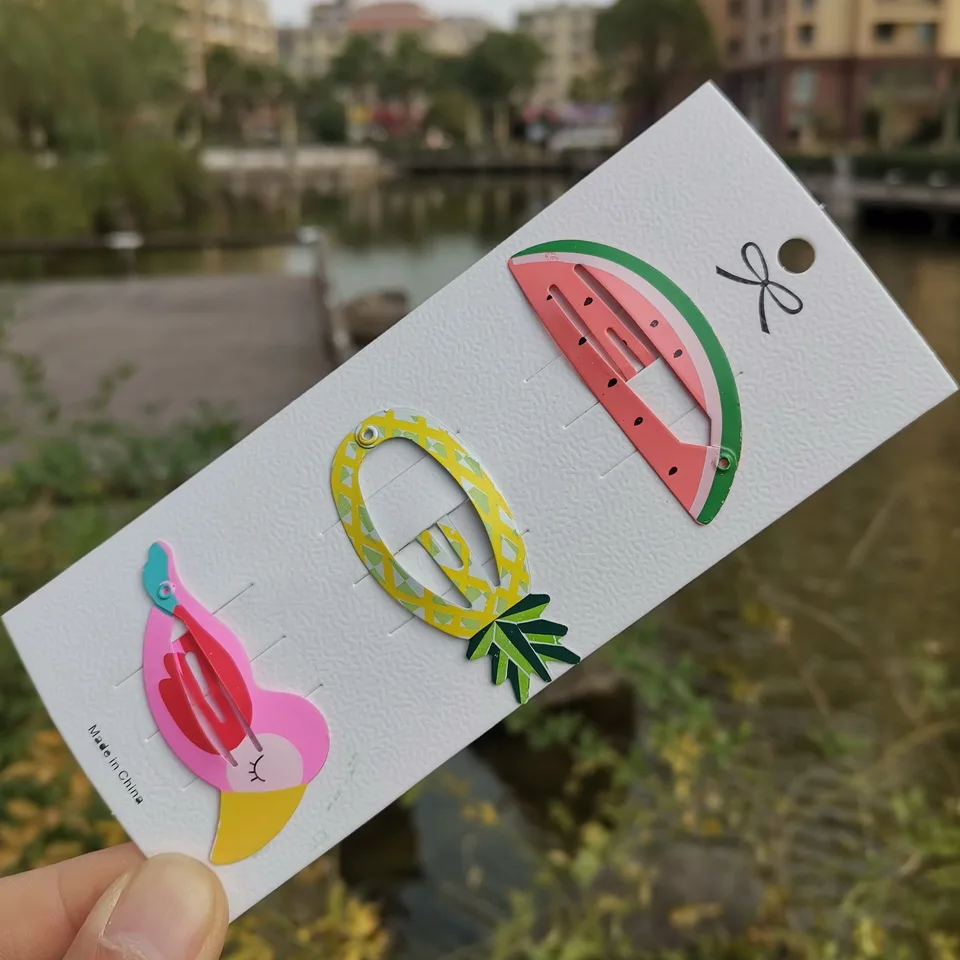 Новинка, заколки для девочек, цветные, зыбучие пески, заколки для волос, прозрачные, детские, фруктовые, заколки для волос, ПВХ, клипсы, ББ заколки, головной убор - Цвет: 3pcs