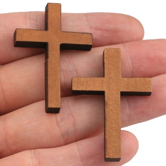 2pcs Handmade Wooden Crosses Crucifix Jesus Christ Ornaments