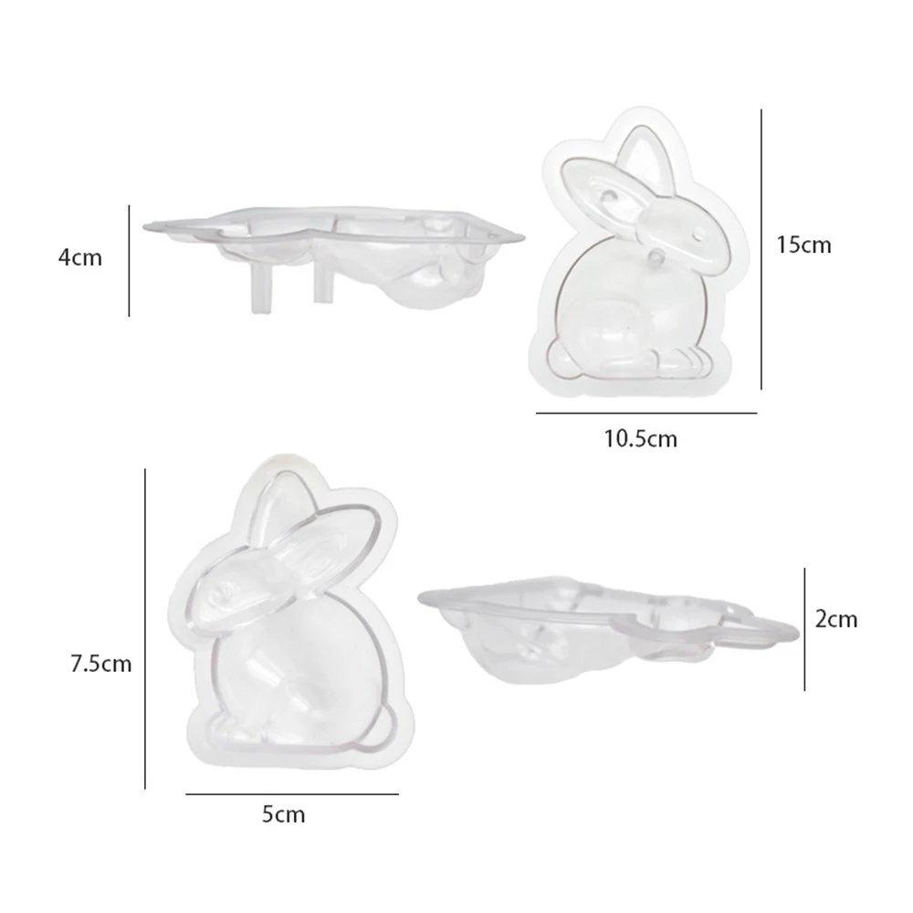 4 шт. 3D Пасхальный кролик в форме кролика форма для торта помадка шоколадная силиконовая форма, ручная работа домашний Автомобиль интерьерная Хрустальная декоративная форма