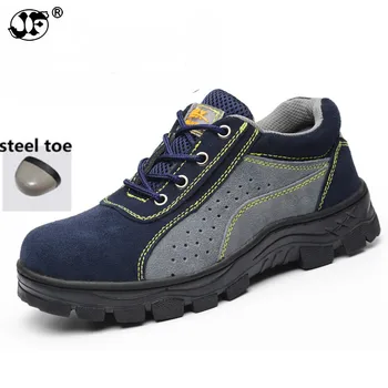 

2019 Spring Work Boots Men Steel Toe Suede Leather Breathable Casual Shoes Labor Insurance Safety Shoes766