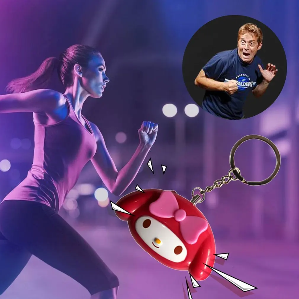 Cute Mini Self Defense Alarm 120dB Super Loud Personal Security Anti-Attack Emergency Alarm Keyring For Women Kids Autodefensa
