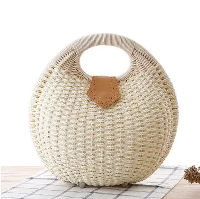 Женская Соломенная Сумка NWE винтажная плетеная летняя пляжная сумка тоут с