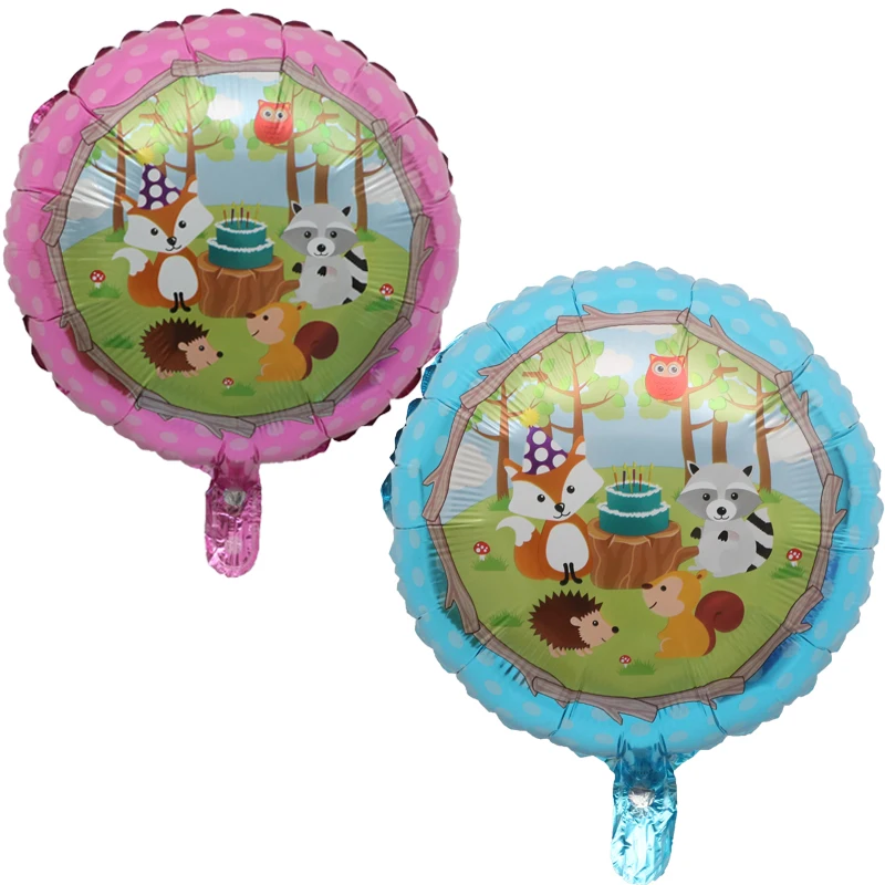 50pcs 18inch Jungle Animal Balloons Raccoon Hedgehog Fox Foil Balloon Birthday Party Decorations Baby Shower Decor Supplies Toys | Дом и сад