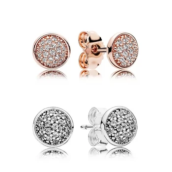 

Baofu New 925 Sterling Silver Ear Studs Covered With Sparkling Party Dating Original Earrings Ladies Fine Jewelry