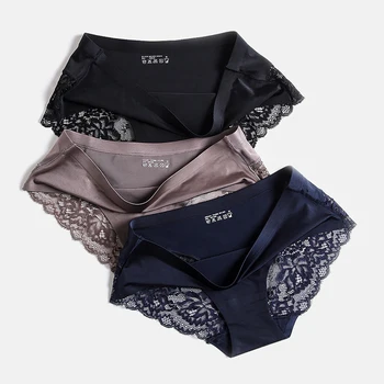 

Women's Sexy Lace Panties Low-Rise Lingerie Underwear Seamless Cotton Crotch Breathable Ladies Comfortable Underpants