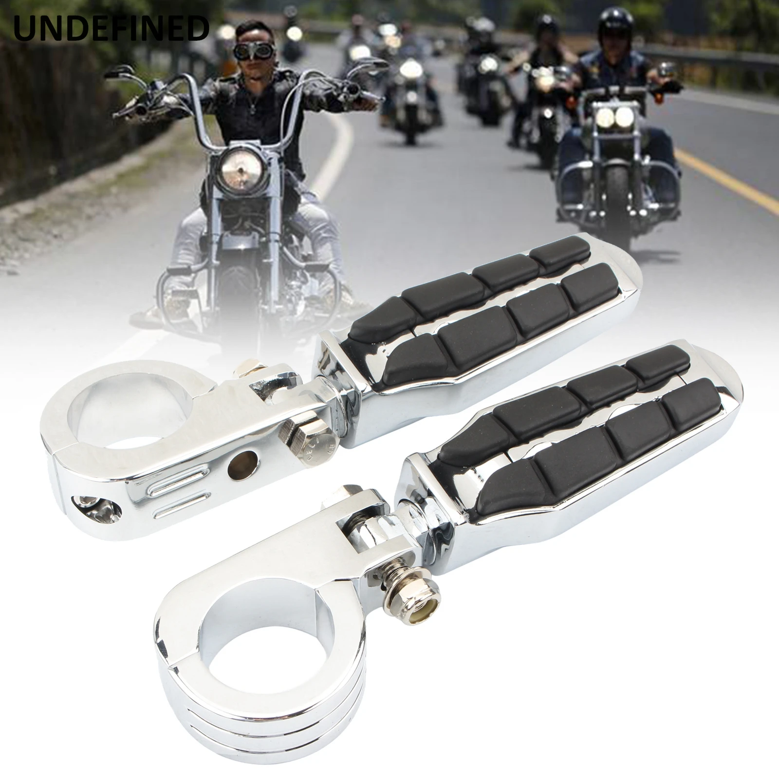 1 1/4&quotMotorcycle Pegs Highway Footpegs Engine Crash Bar w/Clamp Mount 32mm Footrests Custom for Harley Indian Roadmaster Vintage |