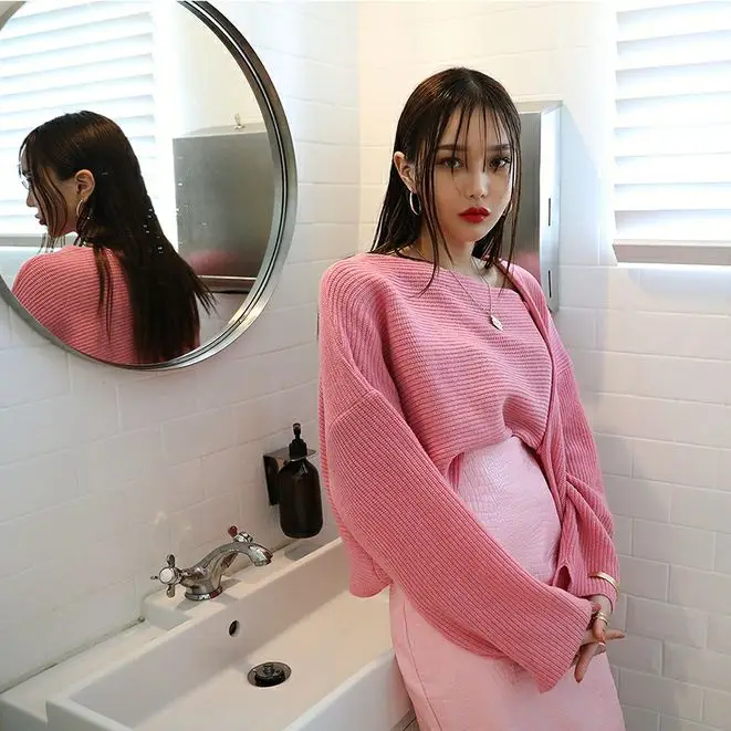 Свитера WHITNEY WANG осень зима мода уличная асимметрическое разделение свитер женский джемпер sueter mujer invierno