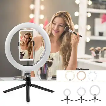 

LED Studio Camera Ring Light Mini LED Selfie Lamp Studio Photography Photo Lighting Fill Light 16/20/26cm With Tripod Holder