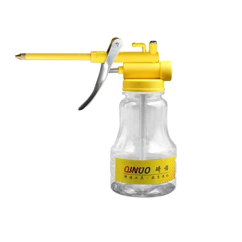 

300ml Lubricating Fluid Visible High Pressure Manual Oil Can Repair Tool Transparent Filling Spraying Pump Machine Long Mouth