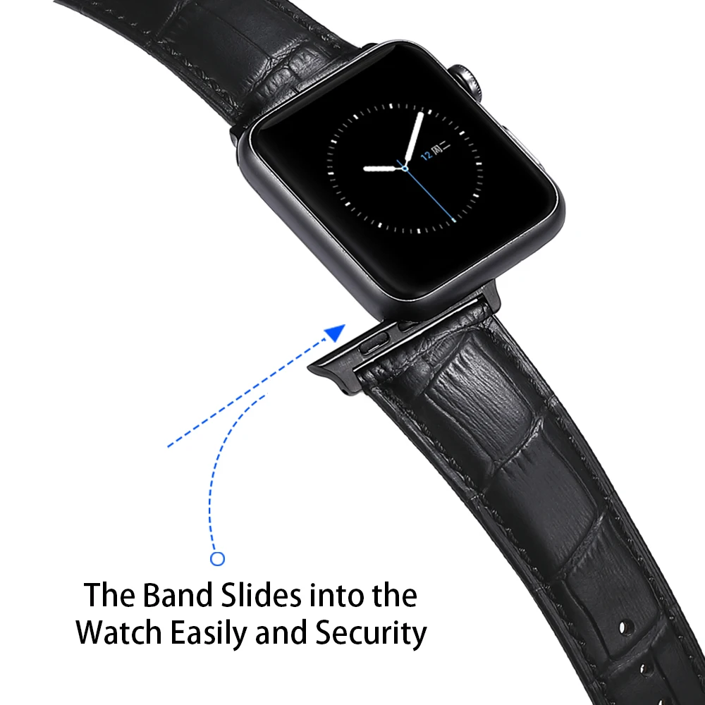 CHIMAERA для наручных часов Apple Watch, версии чёрный; коричневый ремешок для часов застежка-бабочка адаптер 38 мм 42 мм/40 мм 44 мм для наручных часов iWatch серии 4 3 2 1