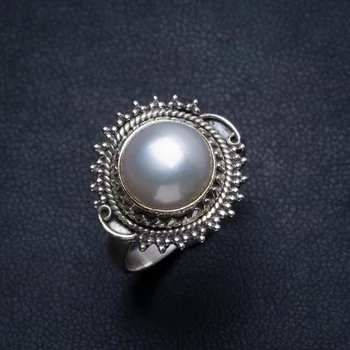 

Natural River Pearl Handmade Mexican 925 Sterling Silver Ring, US size 8.75 T5921