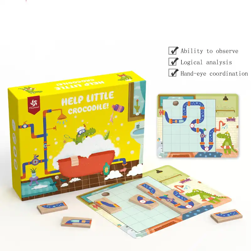 ヘルプリトルワニ迷路iqパズルゲームおもちゃ子供のための論理的思考能力を向上させるパズル30チャレンジとソリューション Aliexpress