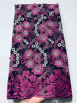 

2020New Arrival African Lace Fabric Onion French Net Guipure Cord Lace Fabric With Stone For Nigerian Party Wedding FYIN312