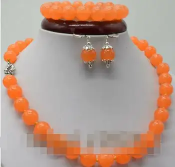 

free shipping 10/mm Blue Jade Gemstone Beads Bracelet 7.5'' Earring Necklace