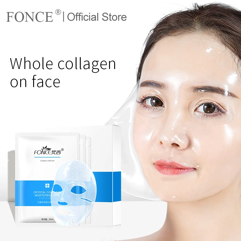 Price Fonce Korea Gold collagen Face Mask 10Piece Anti aging Improve Coarse Rejuvenation Tight Fade fine lines whitening Brighten Skin