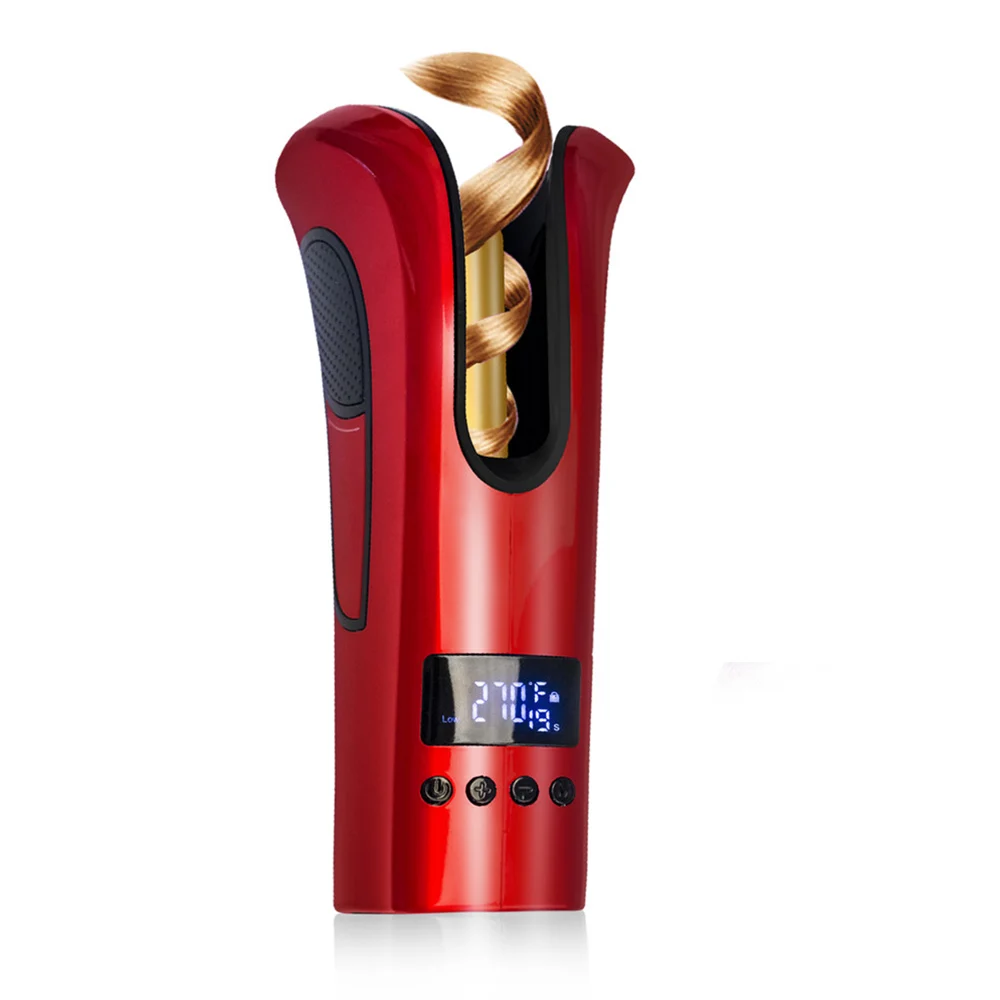 Щипцы для завивки автоматический турмалиновый керамический нагреватель и светодиодный цифровой портативный мини-бигуди профессиональные бигуди для волос Инструменты для укладки - Цвет: Red