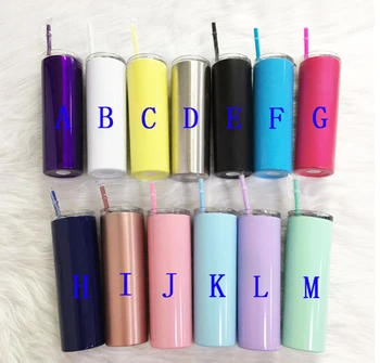 

20oz Sublimation Skinny Tumbler Stainless Steel Tumbler Water Bottle Straight Cup Vacuum Insulated 600ml Car Tumbler Coffee Mugs