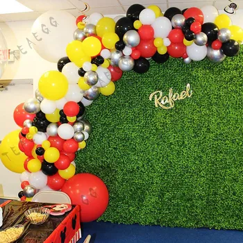 

128Pcs Red Black Balloon Garland Arch Kit Metallic Silver Balloons For Baby 1St Happy Birthday Party Supplies Bridal Shower