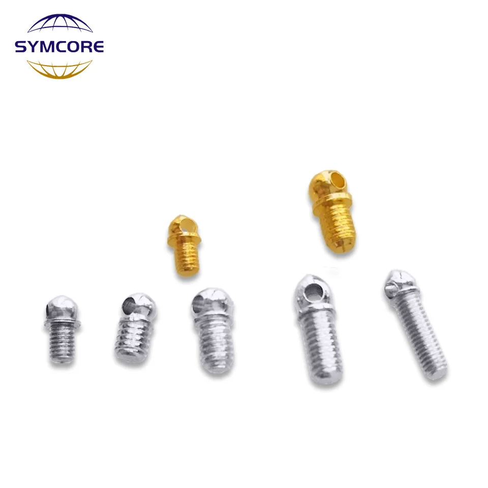 Led lamp accessories 10pcs M3 M4 gold-plated silver-plated with hole screw straight rod fisheye screw for crystal lamp pendant fixture