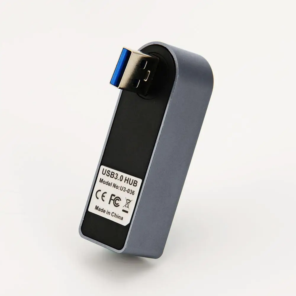 Алюминиевый сплав мини 3 порта USB 3,0 концентратор поворотный USB разветвитель адаптер для ПК ноутбука