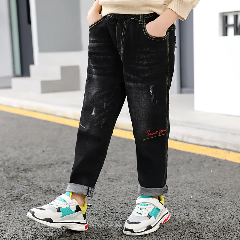  IENENS Kids Baby Children Fashion Denim Long Pants Boys Slim Jeans Young Boy Casual Trousers Bottom