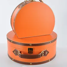 Оригинальная оранжевая полукруглая портативная шкатулка для ювелирных изделий, супер качество, искусственная кожа, Пыленепроницаемый Чехол для хранения ювелирных изделий