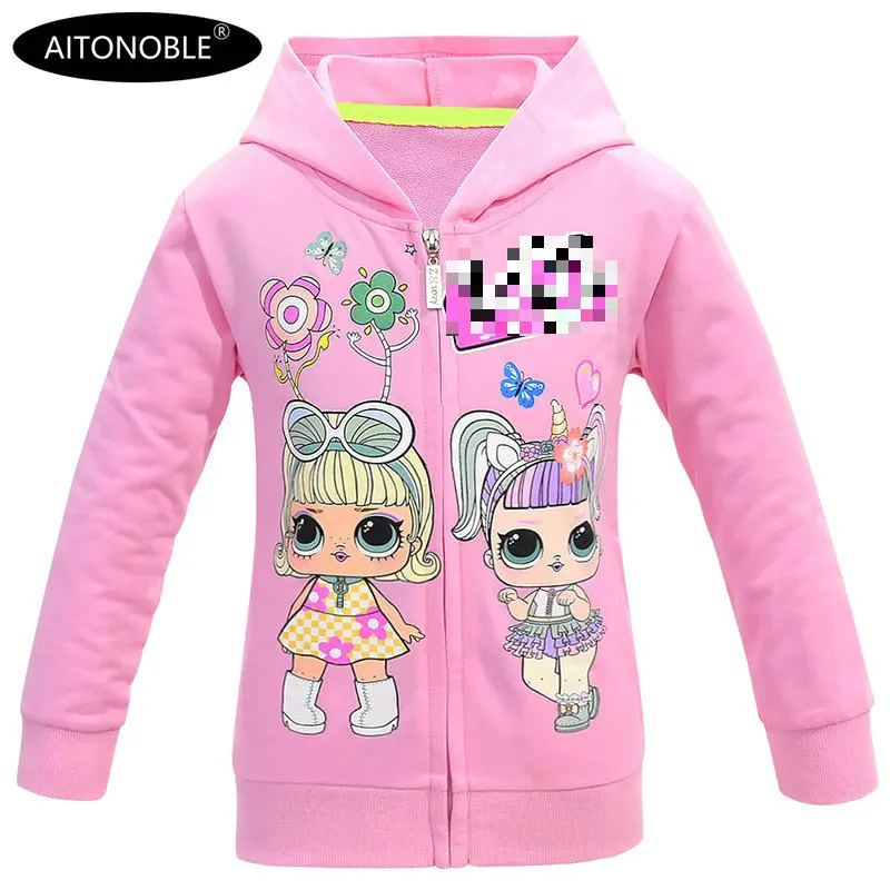 Aitonoble/ г. Новое осеннее пальто для девочек хлопковые толстовки с длинными рукавами детские свитшоты для детей, куртка принцессы для девочек, пальто - Цвет: 0963 pink