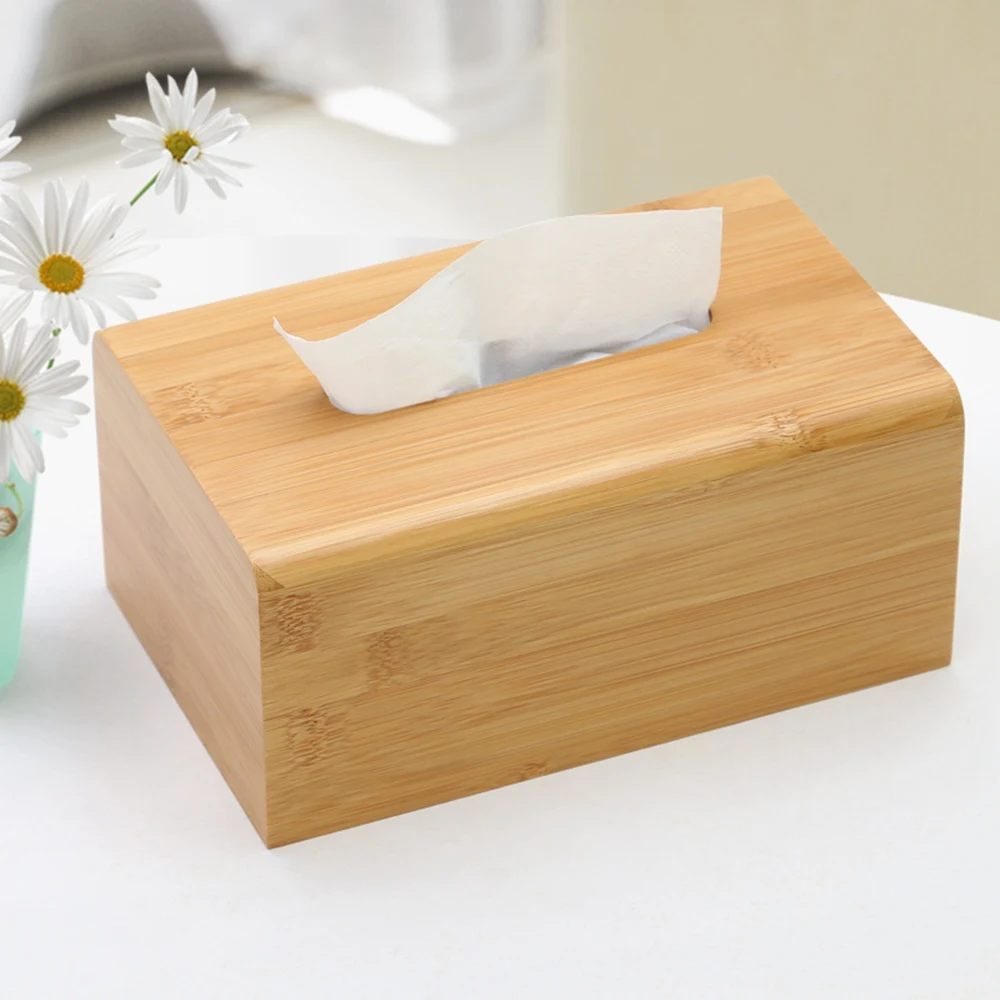 Бамбуковые прямоугольные бумажные салфетки держатель коробки бумажная коробка для хранения коробка ткани покрытие автомобиля деревянные салфетки держатель, чехол, органайзер украшение дома