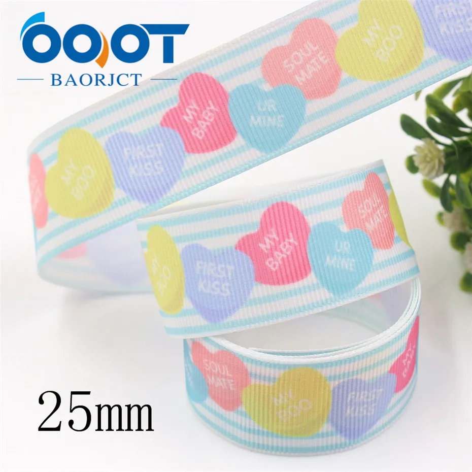 OOOT BAORJCT I-191007-2394, 38 мм, 10 ярдов любовь термотрансферные печатные корсажные ленты, Свадебная вечеринка украшения DIY материалы - Цвет: I-191007-2420