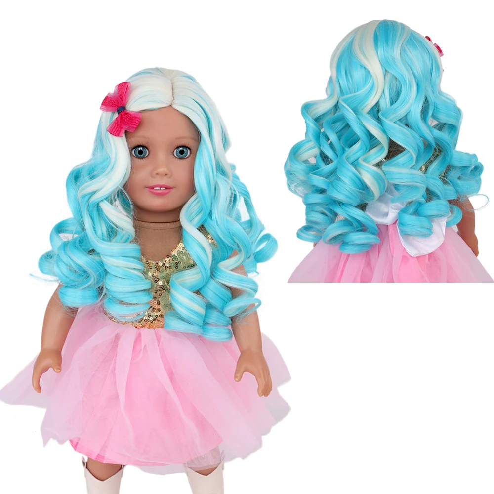 New No 40 Dolls Turquoise Short Curly Wig 7" Head 