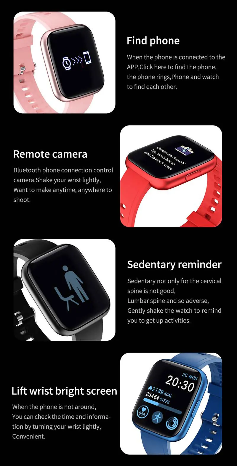 Electronics Smart Clock For Android IOS Fitness Tracker Sport Bluetooth Smart-watch 7 H2d90913c816b47e792e6f5241ba9da4eX