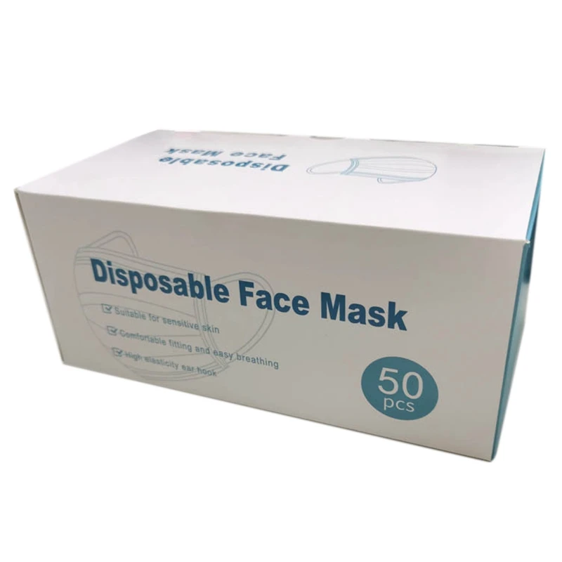 

50 Pcs Disposable Mask Box 50Pcs Color Box English Box,Printed in English