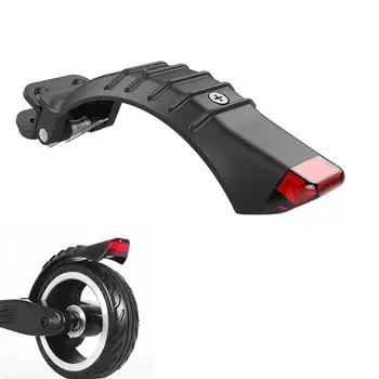 

Black Rear Wheel Brake Fender Mudguard Frame W/ Safe Light For Electric Scooter
