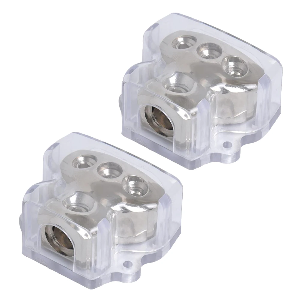 2x 3-Way Car Audio Stereo Amp Power/Ground Cable Splitter Distribution Block