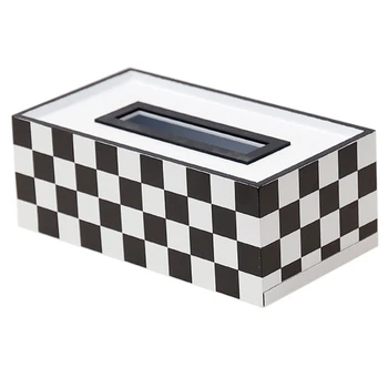 

Wooden Tissue Box Container Napkin Tissue Holder Paper Dispenser Simple Fashion Tissue Holder Case for Office Home Decoration Wh