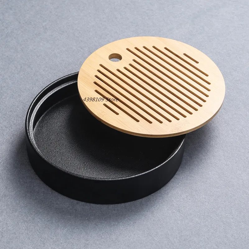 High quality black ceramic tea set / simple one pot four cup portable travel cup office kung fu tea
