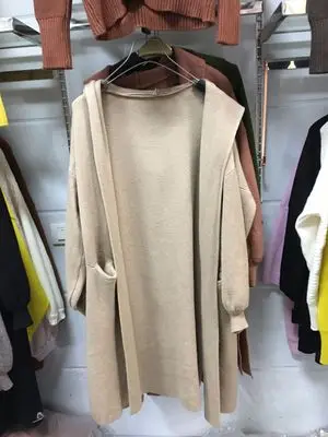 Just like picture WT005 Harajuku Длинный Кардиган Дамская Весенняя мода длинные свитера для женщин большое Пальто Повседневная куртка с капюшоном зимняя одежда лето - Цвет: Just like picture
