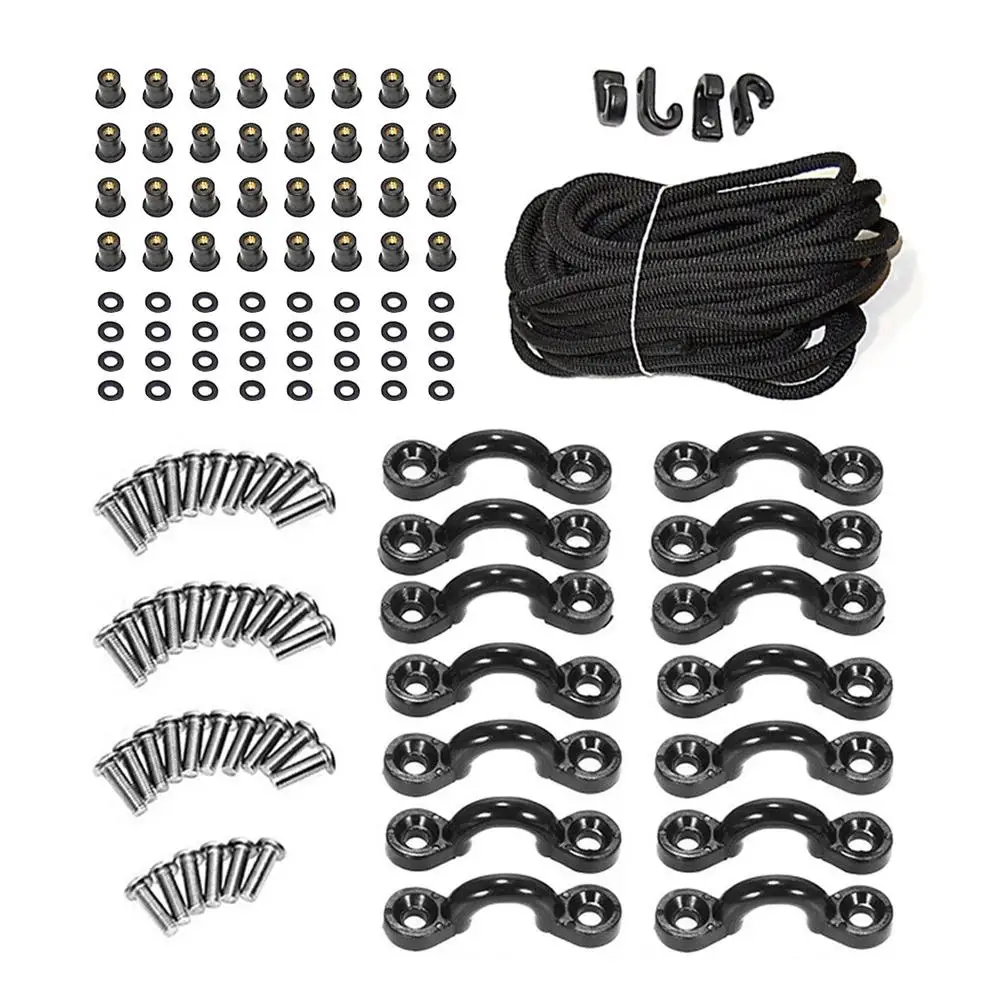 Kayak Elastic Rope Kit Deck Bungee Rigging Kit With Screw Nut C Type