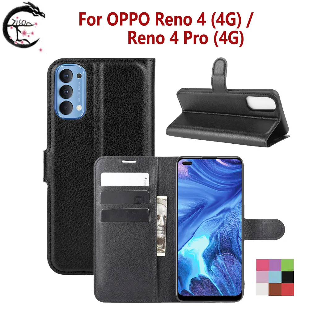 Чехол с откидной крышкой для OPPO Рино 4 4G PU кожаный чехол Reno4 Pro телефона отделением