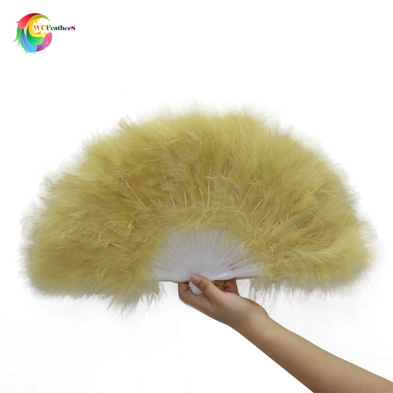 Feather Fan Decoration Feather Fan Beautiful Fold Fan Wedding Stage Carnival Party Home Decor Fluffy Turkey Feather 30*50CM