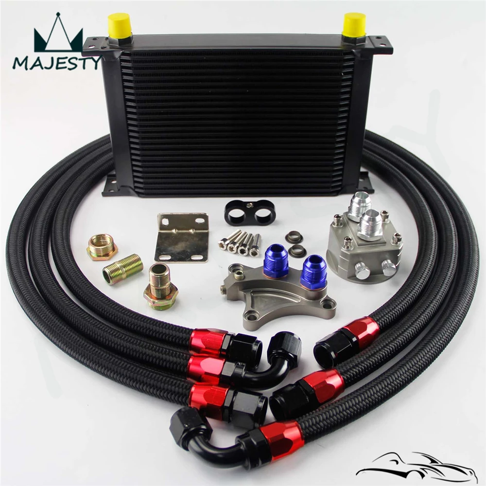 #^Special Price 25 Row 248mm AN10 Oil Cooler Kit Fits For Nissan Silvia S13 S14 S15 180SX 200SX 240SX SR20DET Black/Silver