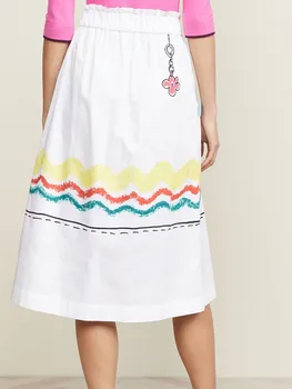 

Graffiti Women Midi Skirt 2020 NewSummer Vacation Ladies Elastic Waist Female Loose Long Skirts