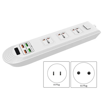 

Power Strip with USB 3 Sockets 4 USB Fireproof Multifunctional Square