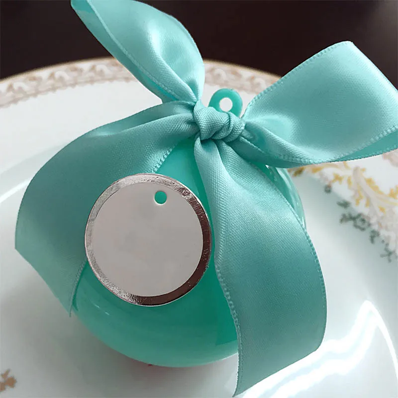 10PcsSpherical Европейский Стиль конфеты Коробки большой Ёмкость с украшением в виде кристаллов коробка конфет небольшой подарок, подарок на Рождество, Хэллоуин коробка - Цвет: Синий