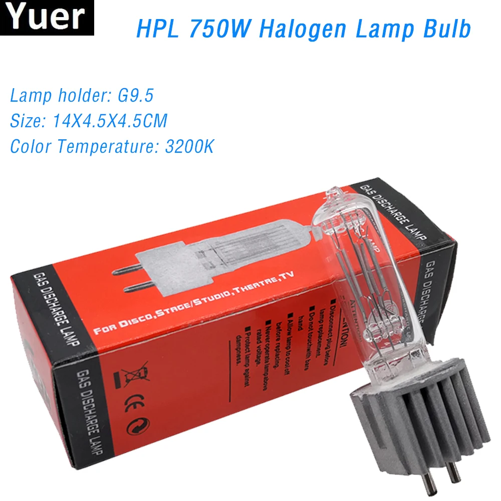 

Free Shipping HPL 750W G9.5 230V Stage Lamp Bulb Halogen Lamp Bulb Professional Moving Head Bulb Equipment DJ Disco Par Light