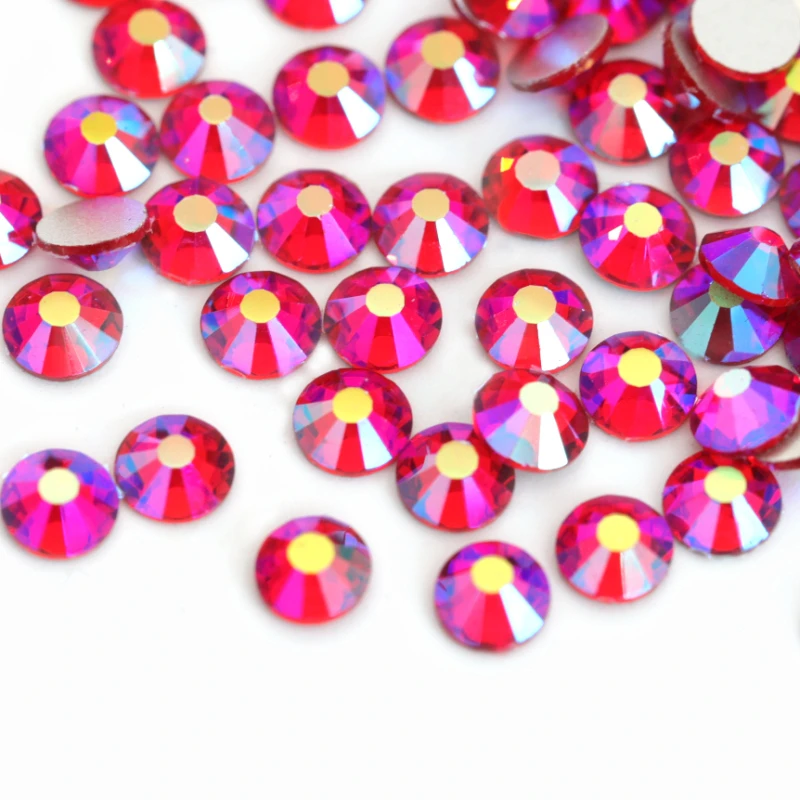 AB Color Oleeya Glitter Non Hot Fix Rhinestones Crystal Flatback Glass Strass Nail Rhinestones For Nail Art Decorations