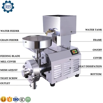 

dry and wet milling griding machine Mutifunction dry flour milling machine wet soymilk machine